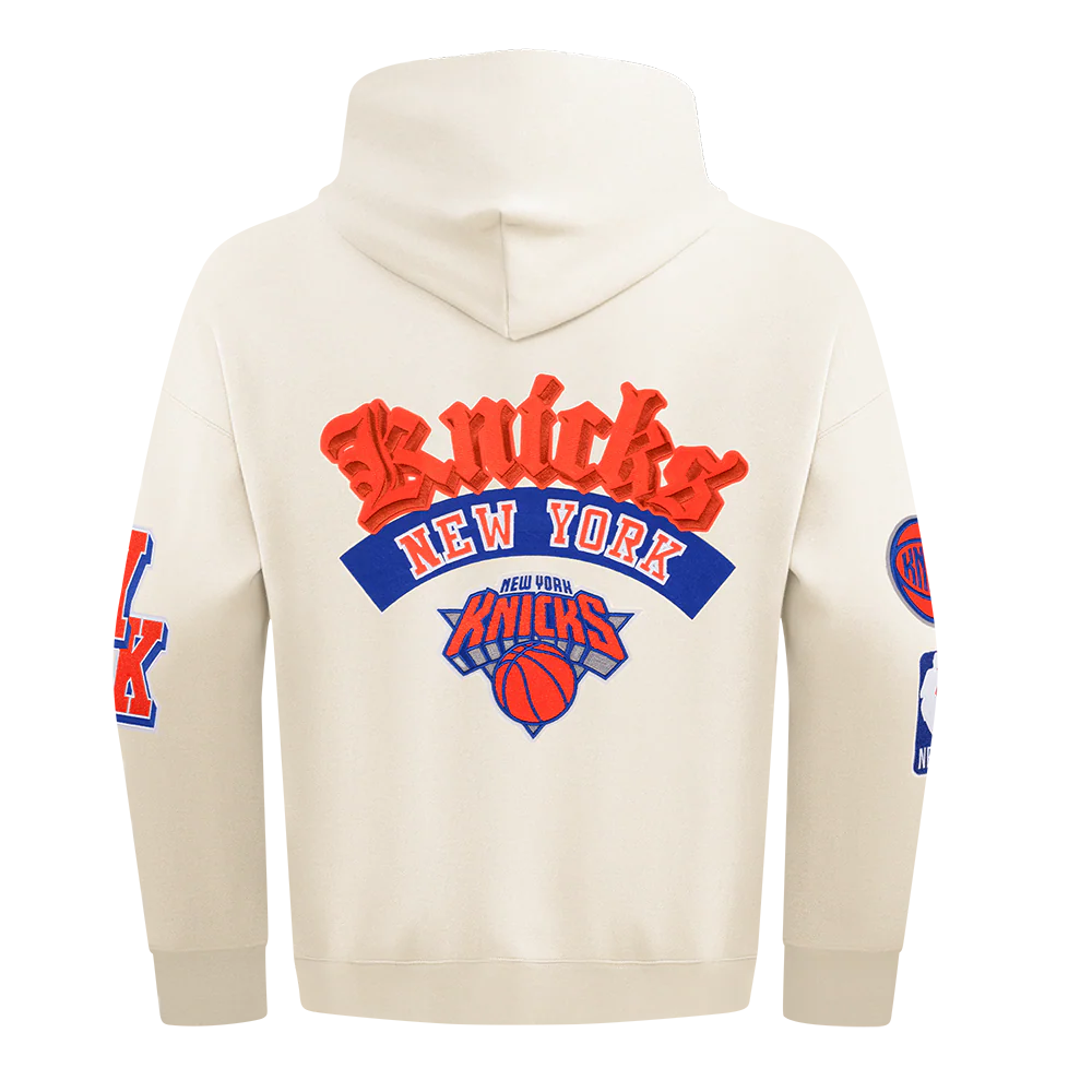 NBA NEW YORK KNICKS BEST OF MEN'S DROP SHOULDER FLC PO HOODIE (EGGSHELL) - Image 3
