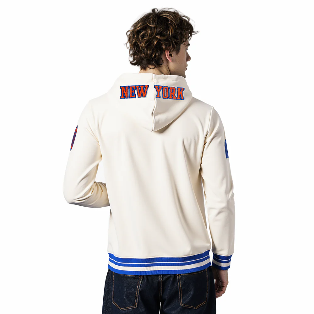 NBA NEW YORK KNICKS CITY EDITION 25-26 MEN'S RIB FLC PO HOODIE (EGGSHELL/ROYAL BLUE) - Image 2