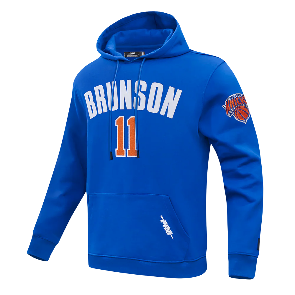 NBA NEW YORK KNICKS JALEN BRUNSON #11 CLASSIC PNN MEN'S DK PO HOODIE (ROYAL BLUE) - Image 2