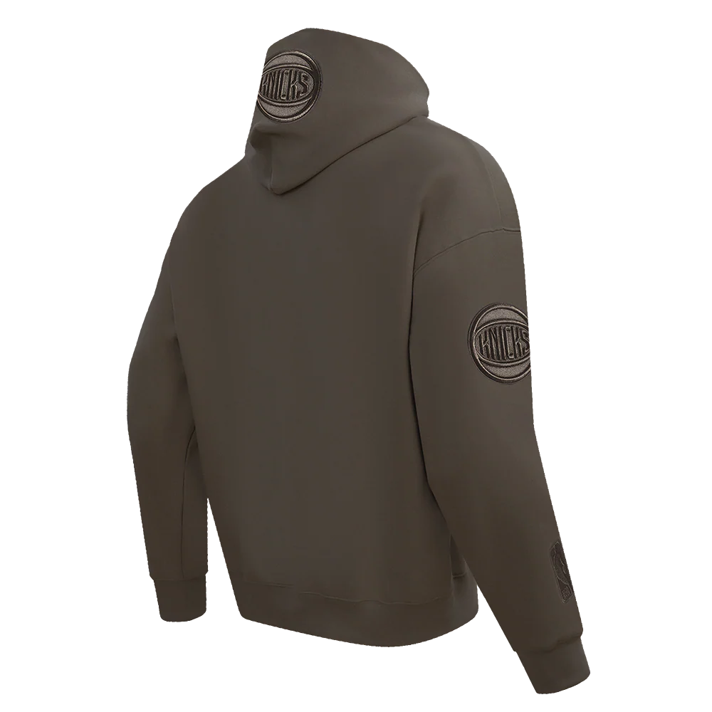 NBA NEW YORK KNICKS NEUTRAL MEN'S DROP SHOULDER PULLOVER HOODIE (DARK TAUPE) - Image 4