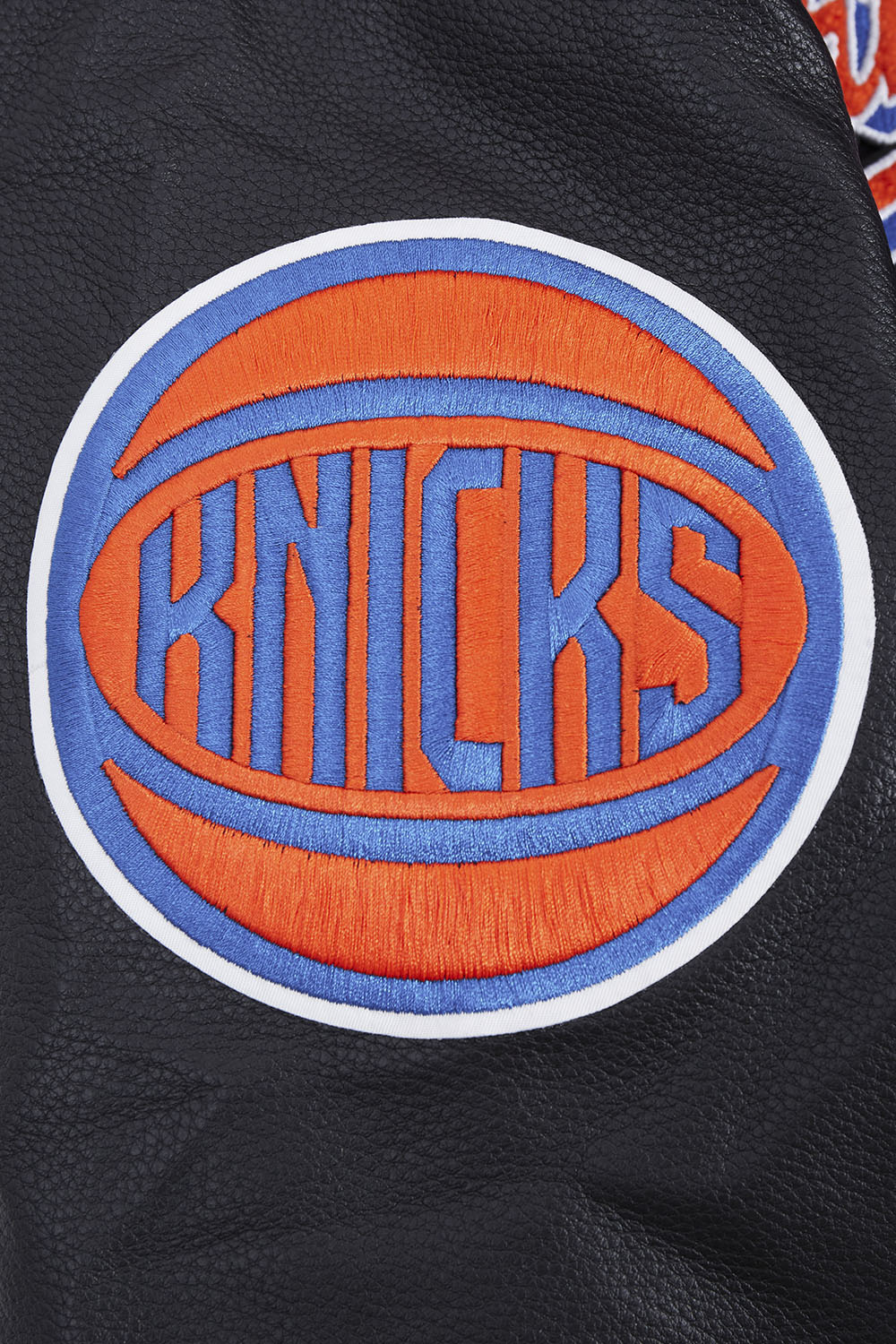 NBA NEW YORK KNICKS SCRIPT TAIL MEN'S RIB WOOL VARSITY (BLACK/ROYAL BLUE/BLACK) - Image 6
