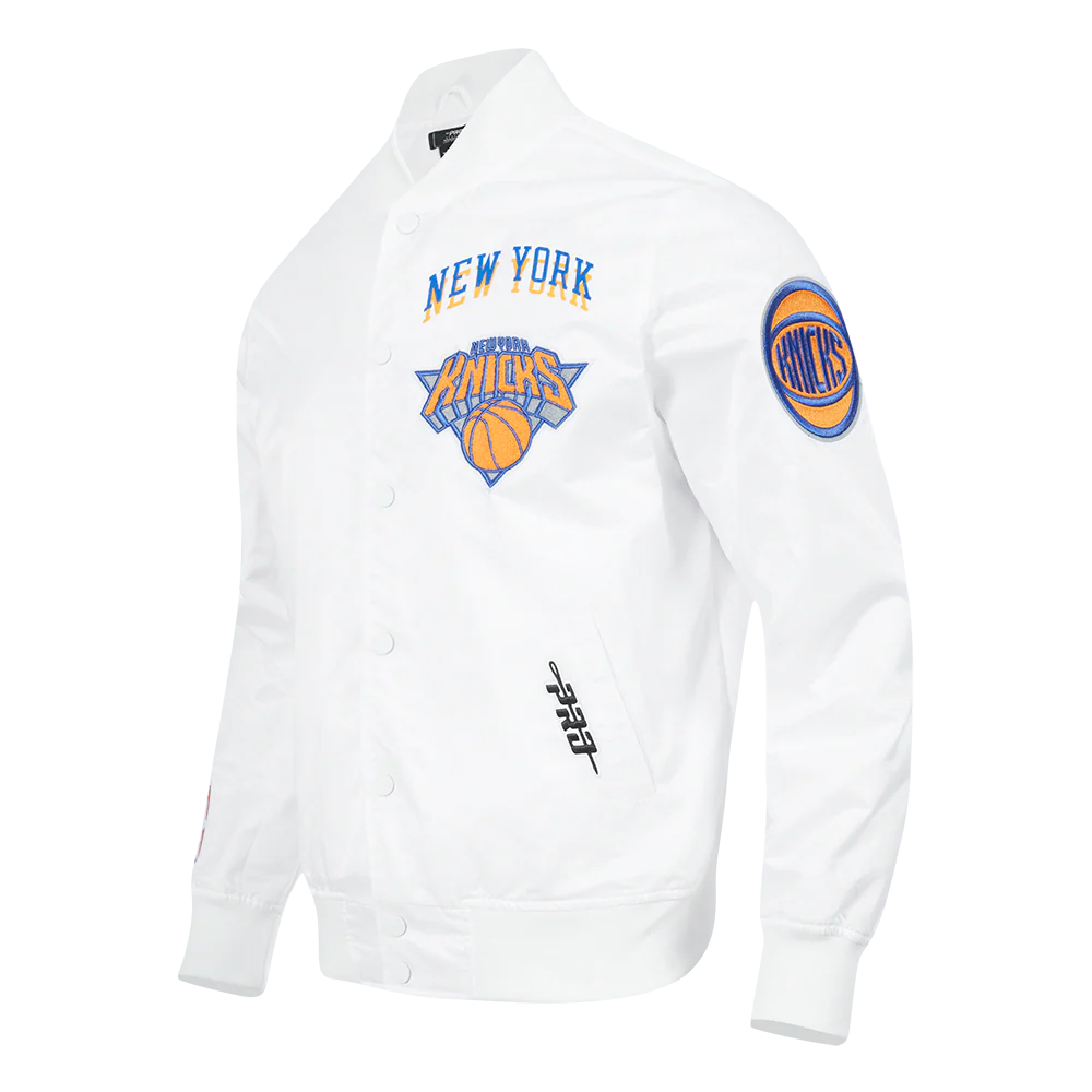 NBA NEW YORK KNICKS CITY EDITION 24-25 MEN'S SATIN JACKET (WHITE) - Image 2