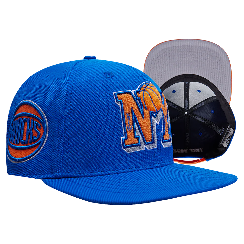NBA NEW YORK KNICKS MASHUP UNISEX WOOL SNAPBACK HAT (ROYAL BLUE) - Image 8