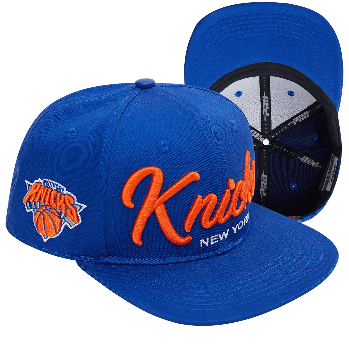 NBA NEW YORK KNICKS DROPSHADOW SCRIPT UNISEX SNAPBACK HAT (ROYAL BLUE) - Image 6