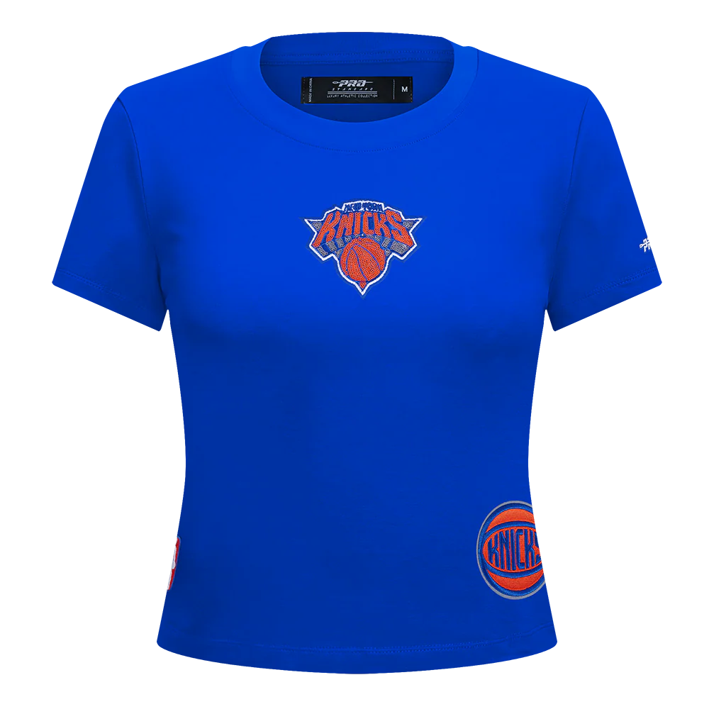 NBA NEW YORK KNICKS GAME DAY CLASSICS WOMEN'S SINGLE JERSEY BABY DOLL TEE (ROYAL BLUE)