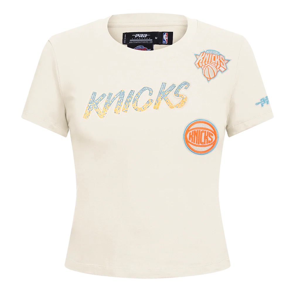 NBA NEW YORK KNICKS HIGH IMPACT WOMEN'S BABY DOLL TEE (EGGSHELL)