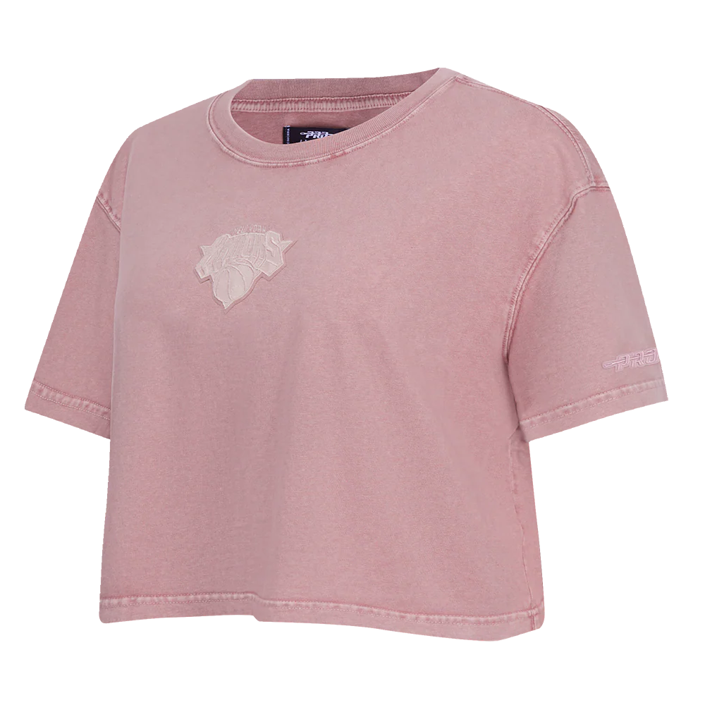 NBA NEW YORK KNICKS WASHED CLASSIC WOMEN'S ENZYME WASH BOXY TEE (WASHED MAUVE) - Image 2