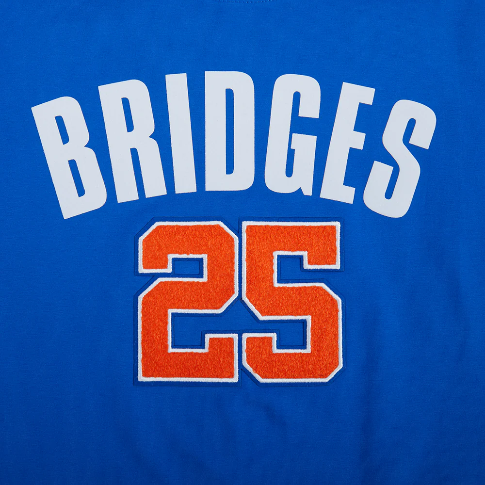 NBA NEW YORK KNICKS MIKAL BRIDGES #25 CLASSIC PLAYER NAME AND NUMBER WOMEN'S SJ SLIM FIT TEE - Image 5