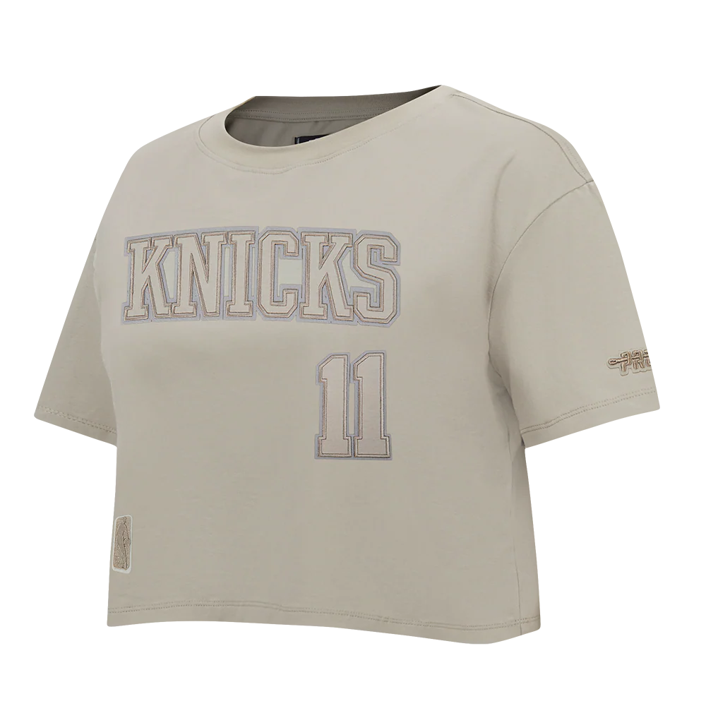 NBA NEW YORK KNICKS JALEN BRUNSON #11 NEUTRAL WOMEN'S SJ BOXY TEE (TAUPE) - Image 2