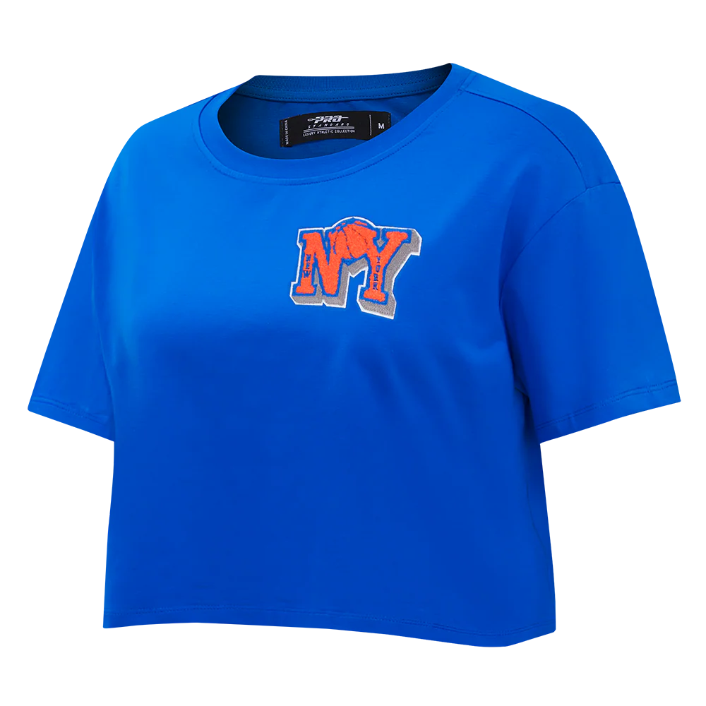 NBA NEW YORK KNICKS MASHUP WOMEN'S BOXY TEE (ROYAL BLUE) - Image 2