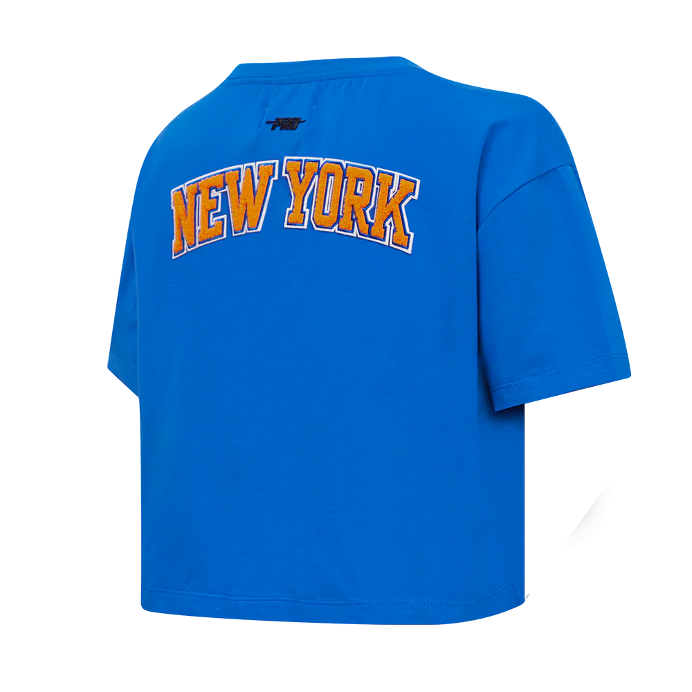 NBA NEW YORK KNICKS CLASSIC WOMEN'S BOXY TEE (ROYAL BLUE) - Image 3