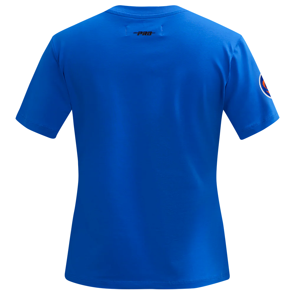 NBA NEW YORK KNICKS CLASSIC SHORT SLEEVE WOMEN'S SINGLE JERSEY SLIM FIT TEE (ROYAL BLUE) - Image 3