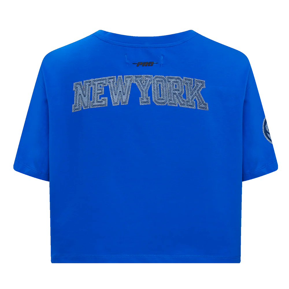NBA NEW YORK KNICKS VARSITY BLUES WOMEN'S BOXY TEE (ROYAL BLUE) - Image 3