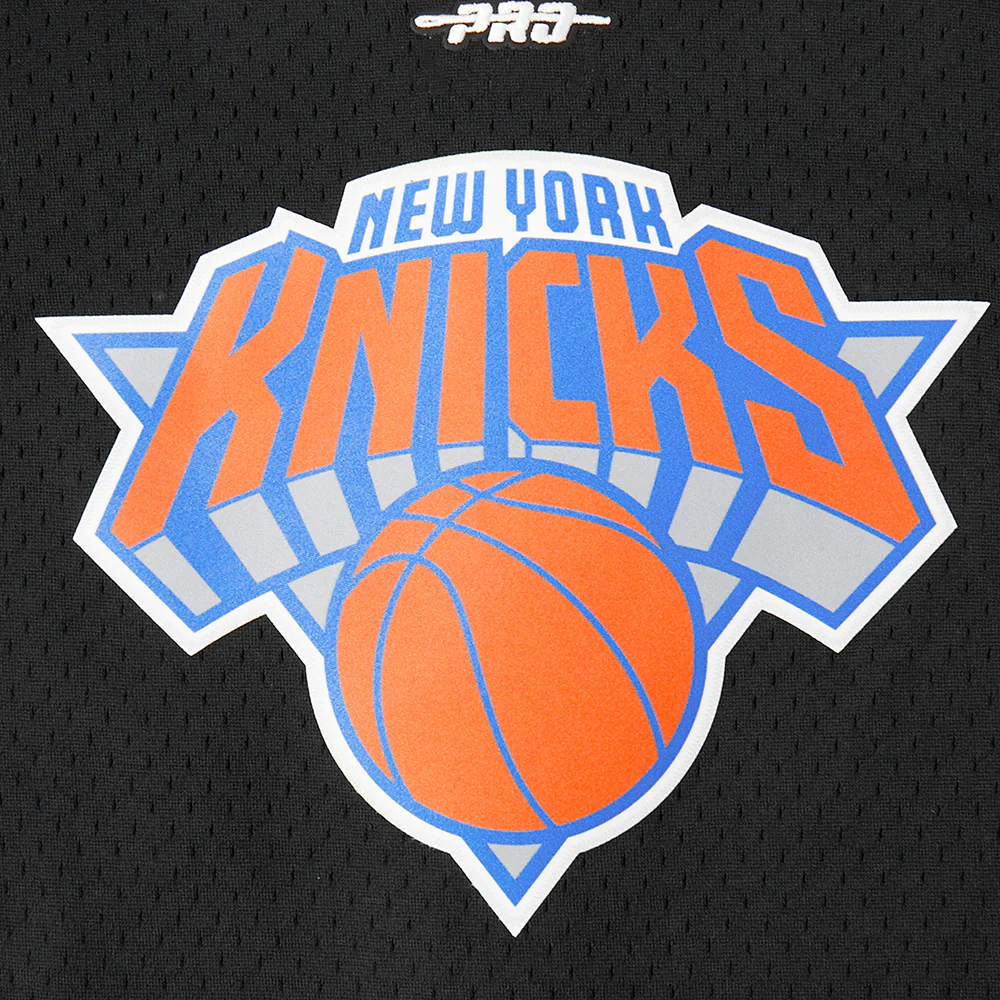 NBA NEW YORK KNICKS CLASSIC BIG BOYS MESH BUTTON DOWN SHIRT (BLACK/ORANGE) - Image 5