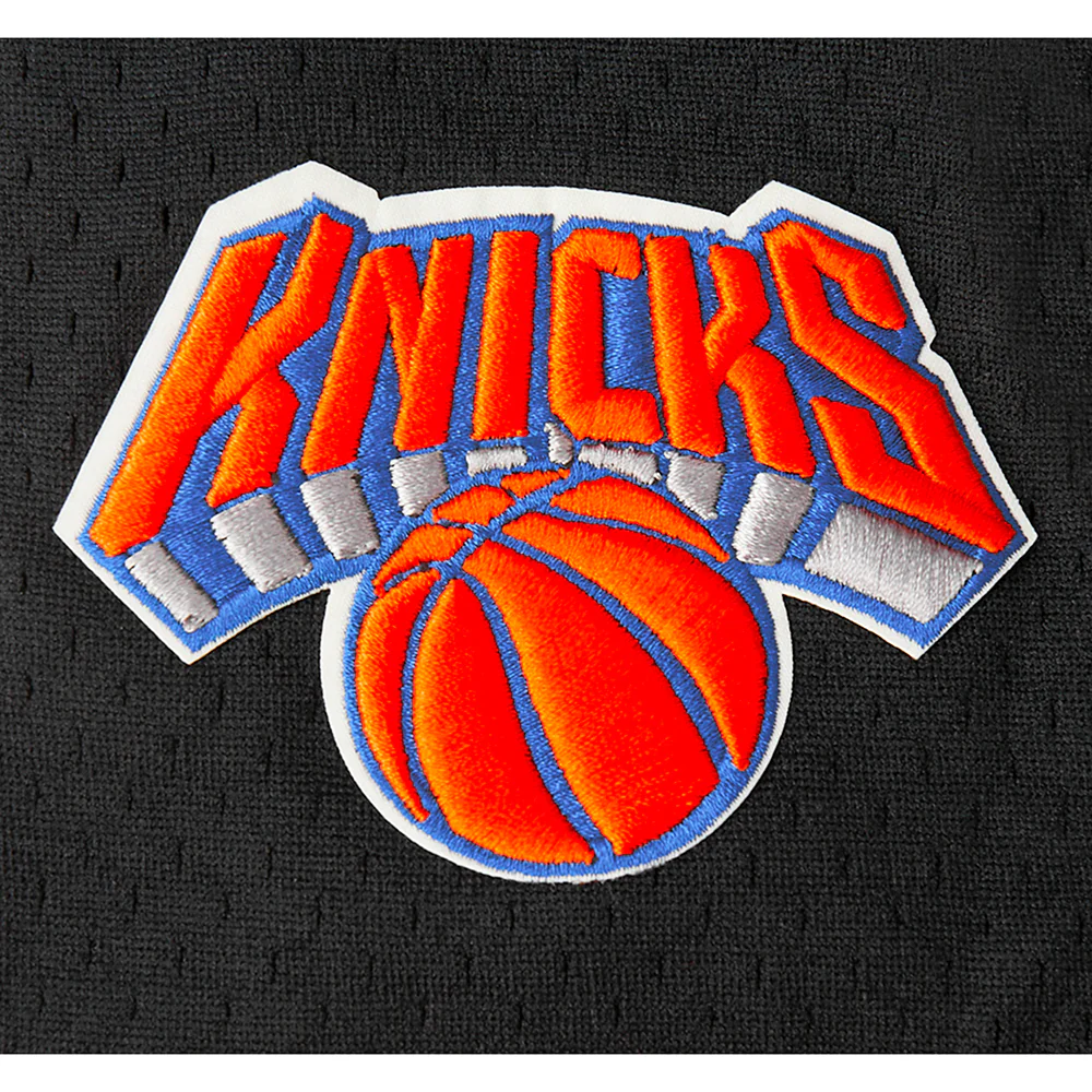 NBA NEW YORK KNICKS CLASSIC BIG BOYS MESH BUTTON DOWN SHIRT (BLACK/ORANGE) - Image 7