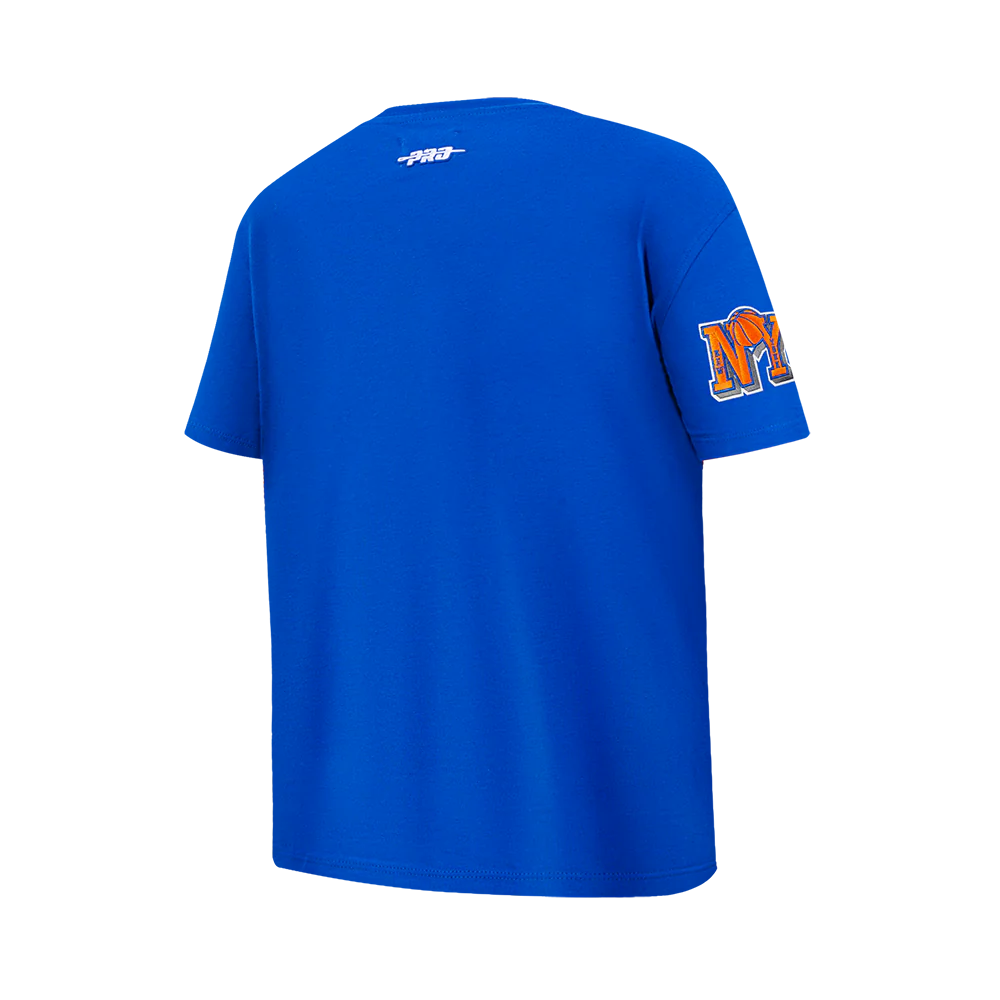 NBA NEW YORK KNICKS RETRO CLASSIC SINGLE JERSEY BIG BOYS SINGLE JERSEY TEE (ROYAL BLUE) - Image 4