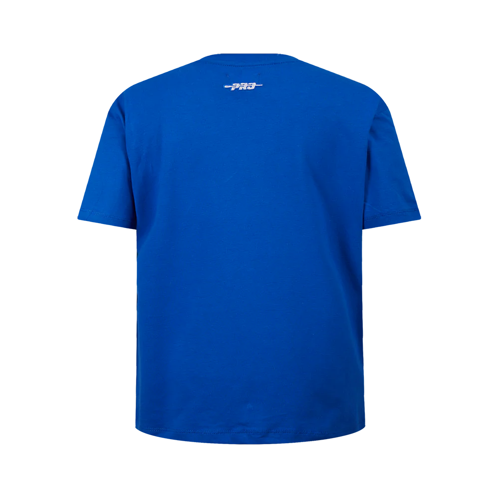 NBA NEW YORK KNICKS RETRO CLASSIC SINGLE JERSEY BIG BOYS SINGLE JERSEY TAPING TEE (ROYAL BLUE/ORANGE) - Image 3