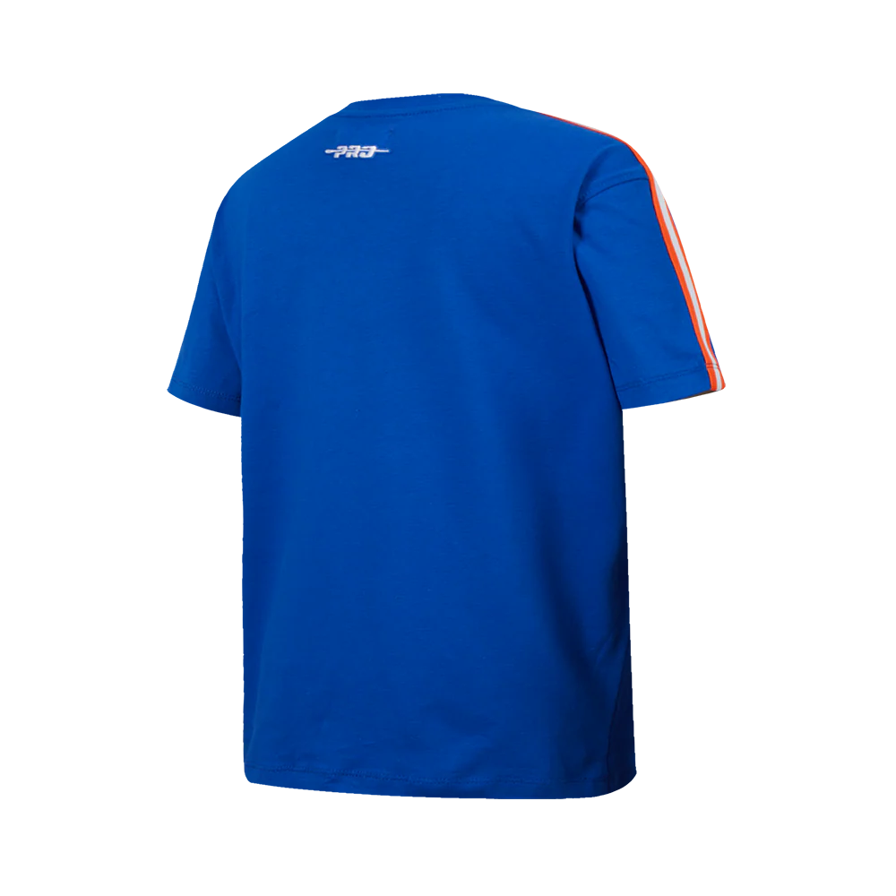 NBA NEW YORK KNICKS RETRO CLASSIC SINGLE JERSEY BIG BOYS SINGLE JERSEY TAPING TEE (ROYAL BLUE/ORANGE) - Image 4