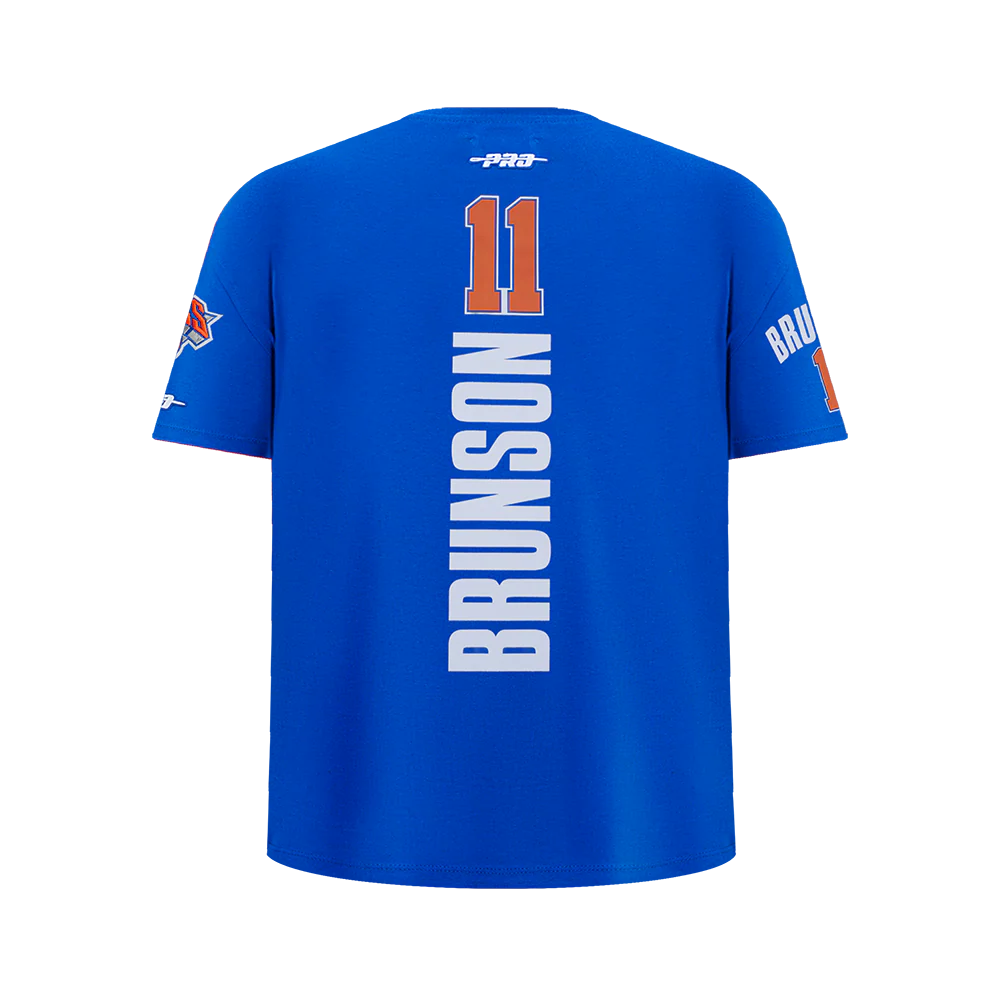 NBA NEW YORK KNICKS JALEN BRUNSON #11 CLASSIC PNN BIG BOY'S SS TEE (ROYAL BLUE) - Image 3