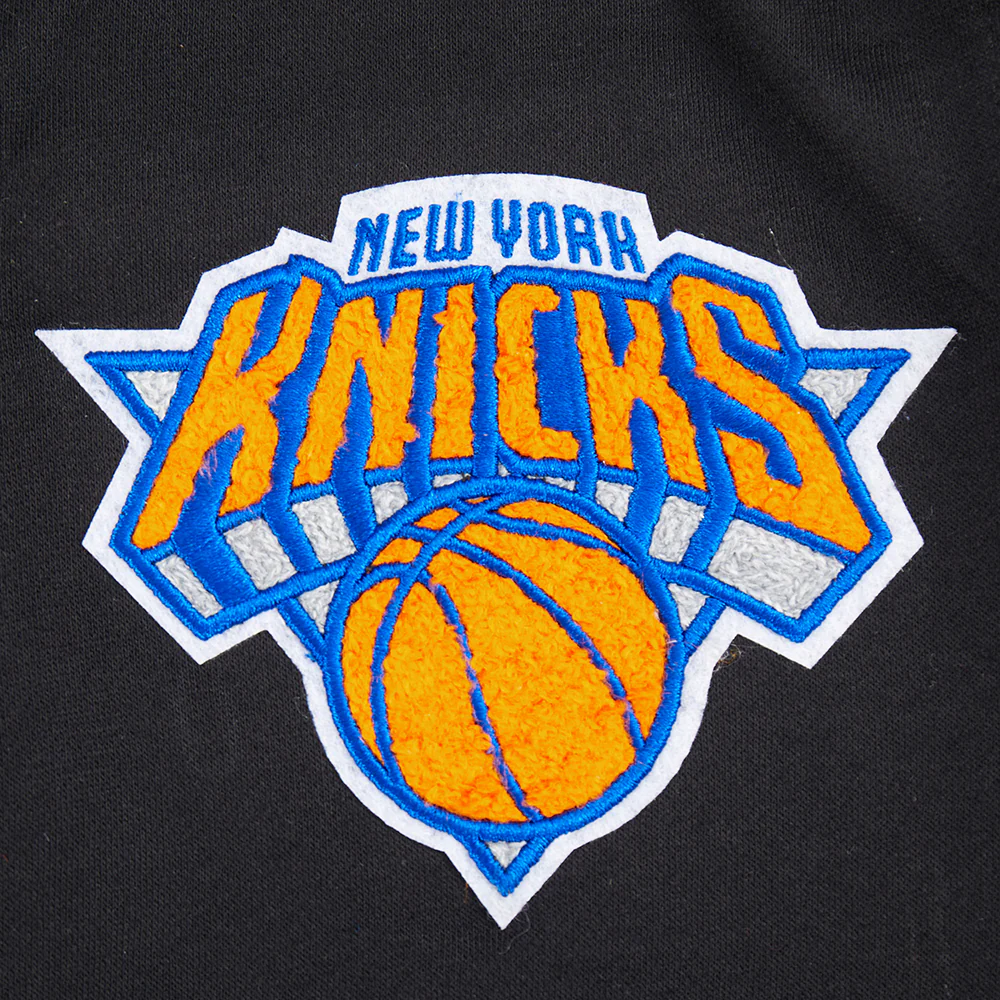 NBA NEW YORK KNICKS CLASSIC BIG BOY'S FLC FZ PO HOODIE (BLACK) - Image 8