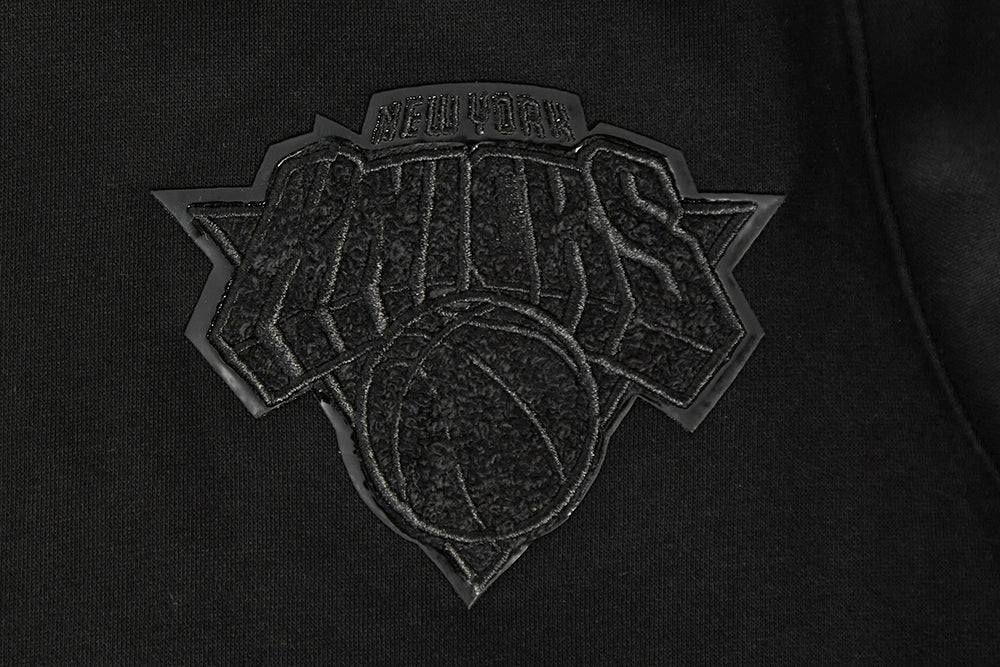 NBA NEW YORK KNICKS TRIPLE BLACK BIG BOYS FLEECE PULLOVER HOODIE (BLACK) - Image 3