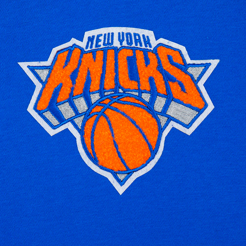 NBA NEW YORK KNICKS RETRO CLASSIC BIG BOYS RIB FLEECE PULLOVER HOODIE (ROYAL/ORANGE/ROYAL) - Image 6