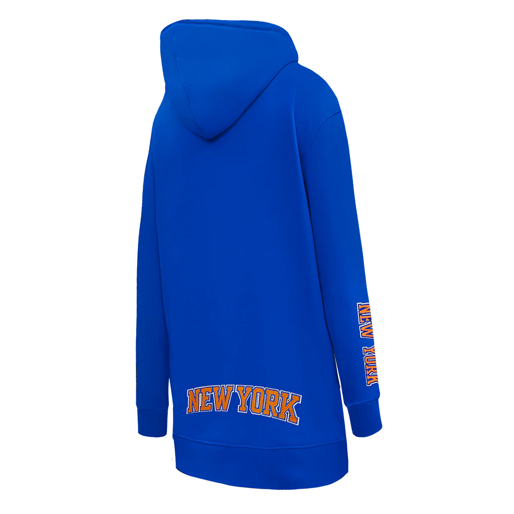 NBA NEW YORK KNICKS CLASSIC WOMEN'S FLC HOODIE DRESS (ROYAL BLUE) - Image 4
