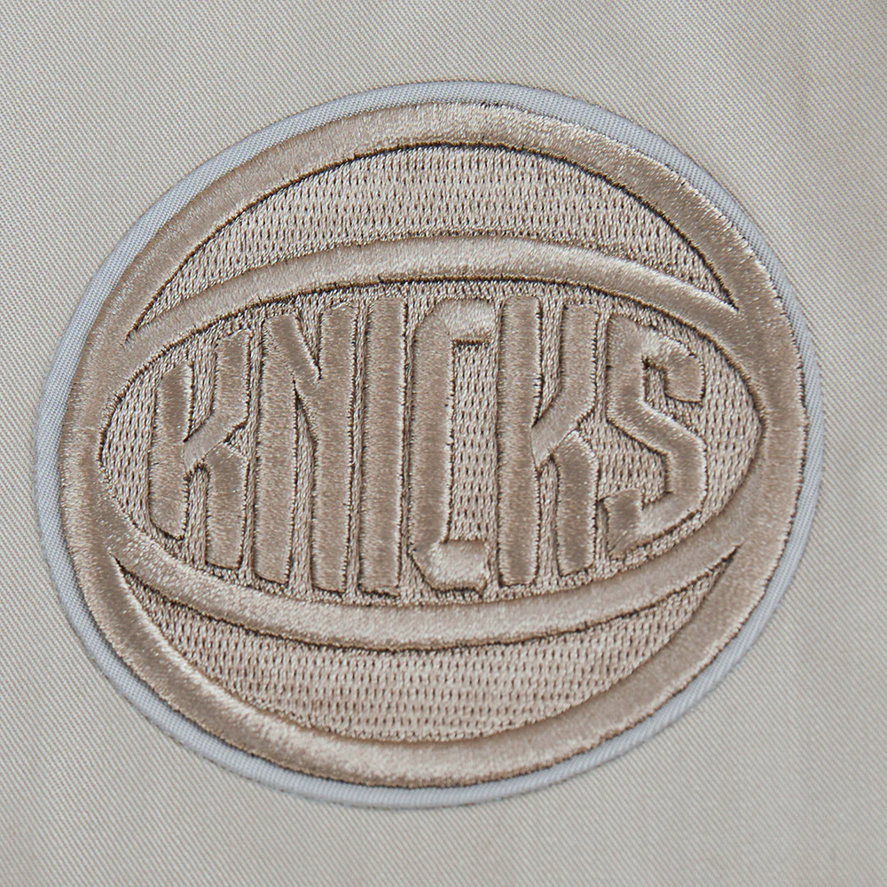 NBA NEW YORK KNICKS NEUTRAL BIG BOYS TWILL JACKET (TAUPE) - Image 6