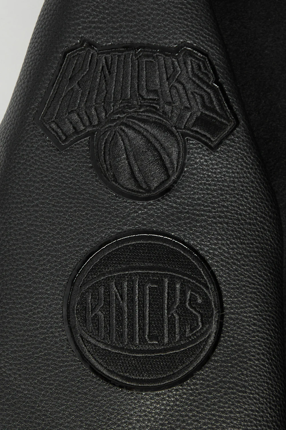 NBA NEW YORK KNICKS TRIPLE BLACK BIG BOYS WOOL VARSITY JACKET (JET BLACK) - Image 5