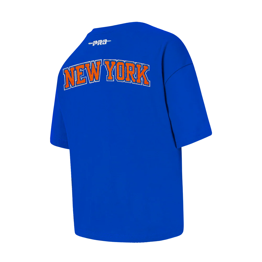 NBA NEW YORK KNICKS CLASSIC BIG GIRLS SHORT SLEEVE BOXY TEE (ROYAL BLUE) - Image 4