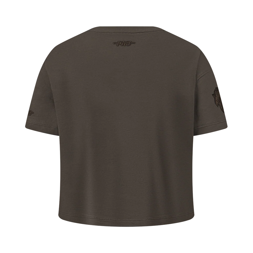 NBA NEW YORK KNICKS NEUTRAL BIG GIRLS SS BOXY TEE (DARK TAUPE) - Image 3
