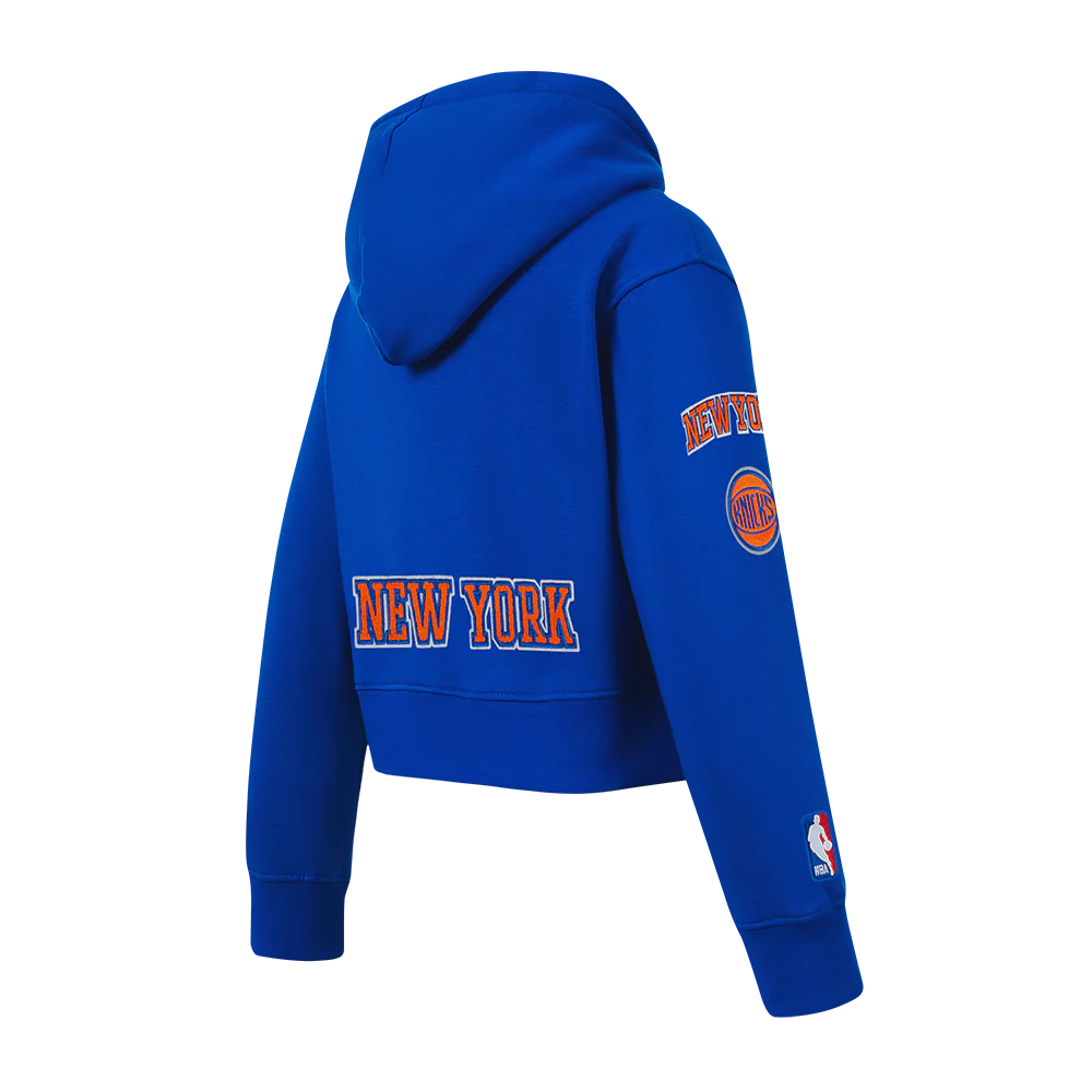 NBA NEW YORK KNICKS CLASSIC BIG GIRLS FLEECE FULL ZIP HOODIE (ROYAL BLUE) - Image 4