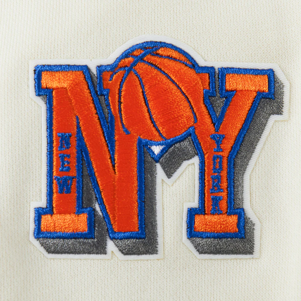 NBA NEW YORK KNICKS RETRO CLASSIC WOMEN'S RIB CREWNECK (EGGSHELL/ROYAL BLUE) - Image 7