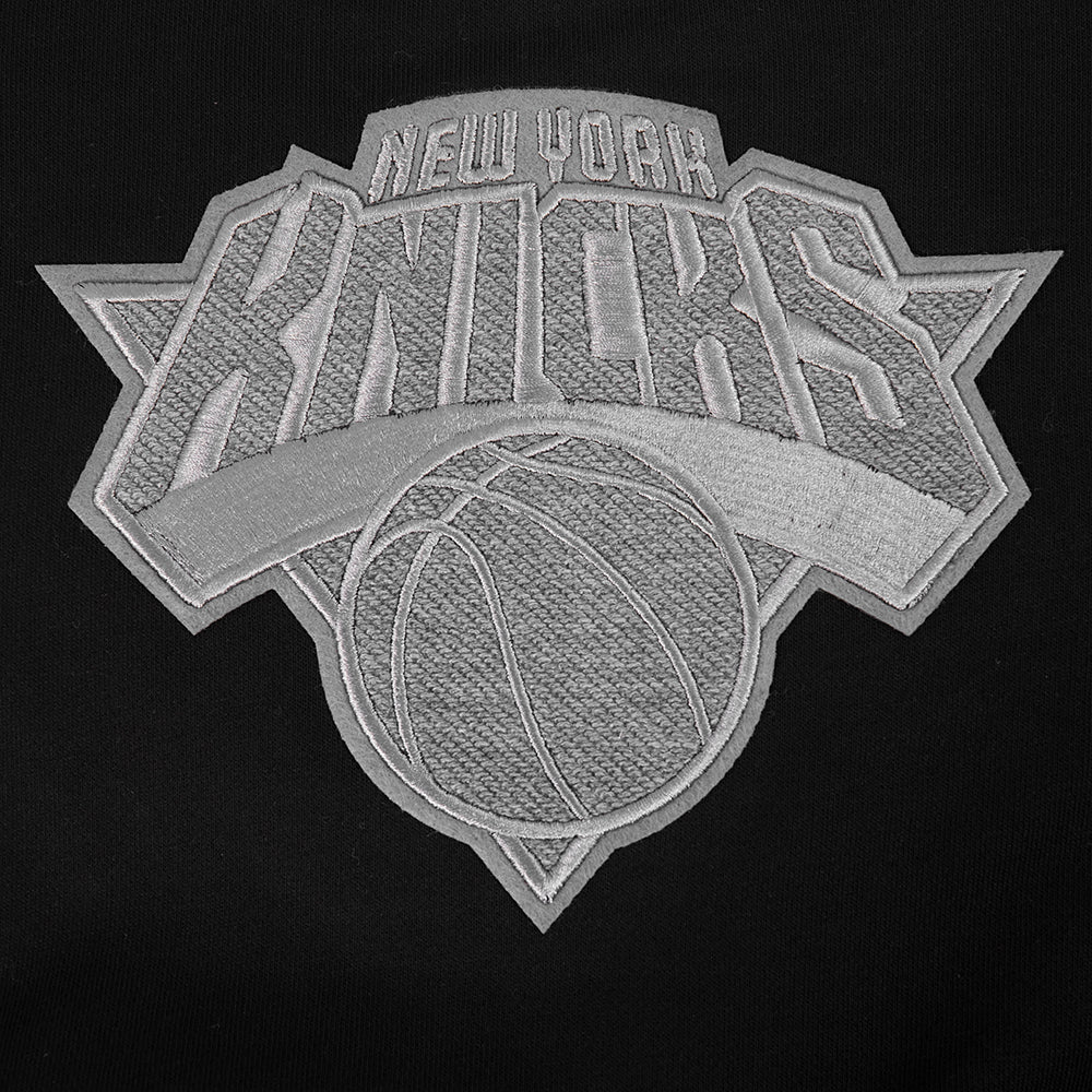 NBA NEW YORK KNICKS REVERSE FRENCH TERRY WOMEN'S FLEECE CREWNECK (BLACK) - Image 7
