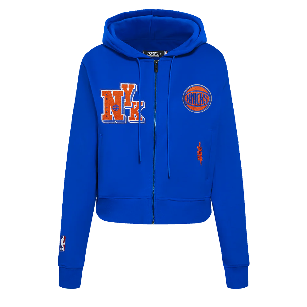 NBA NEW YORK KNICKS BEST OF WOMEN'S FLC FZ HOODIE (ROYAL BLUE) - Image 3