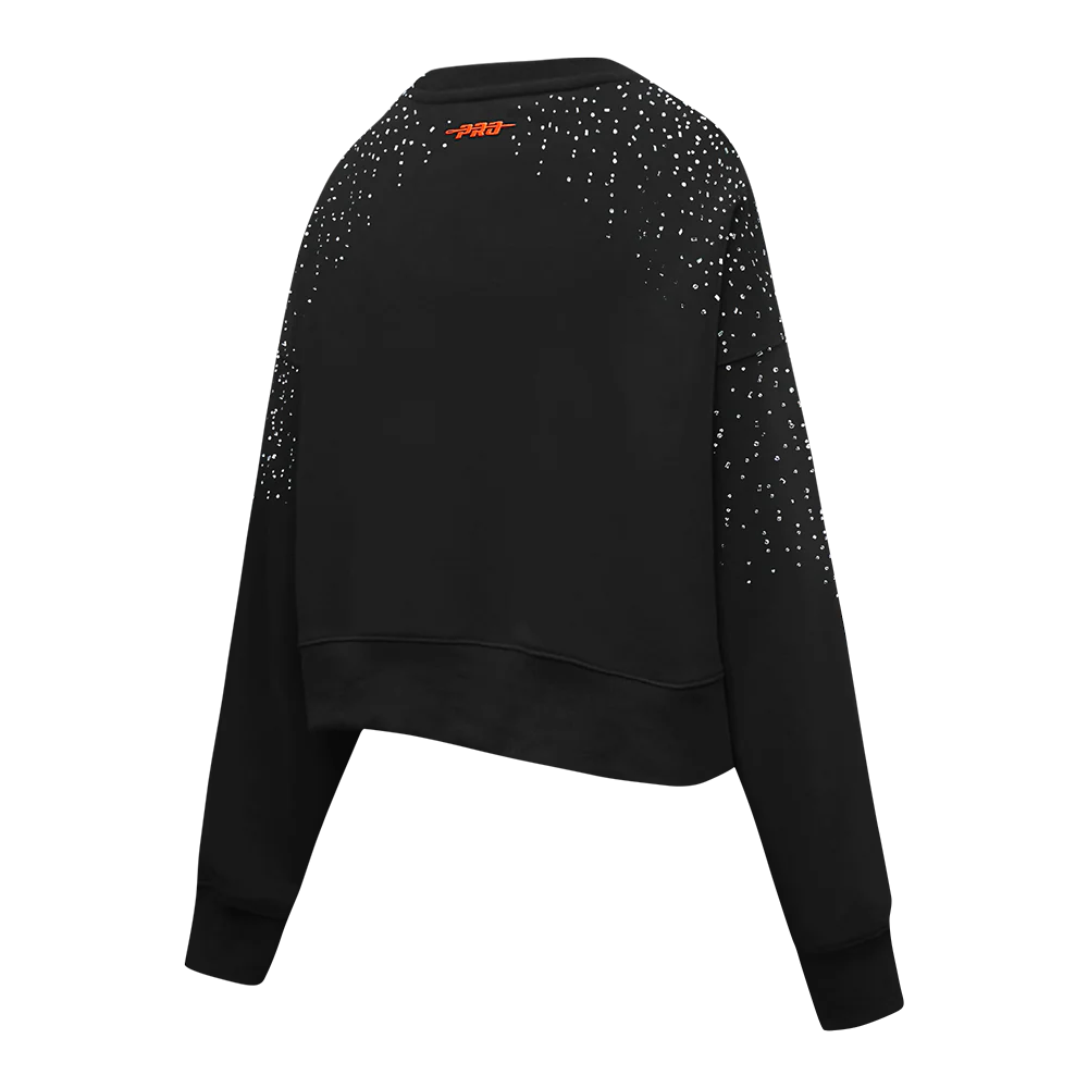 NBA NEW YORK KNICKS LEGACY WOMEN'S FLC CREWNECK (BLACK) - Image 4