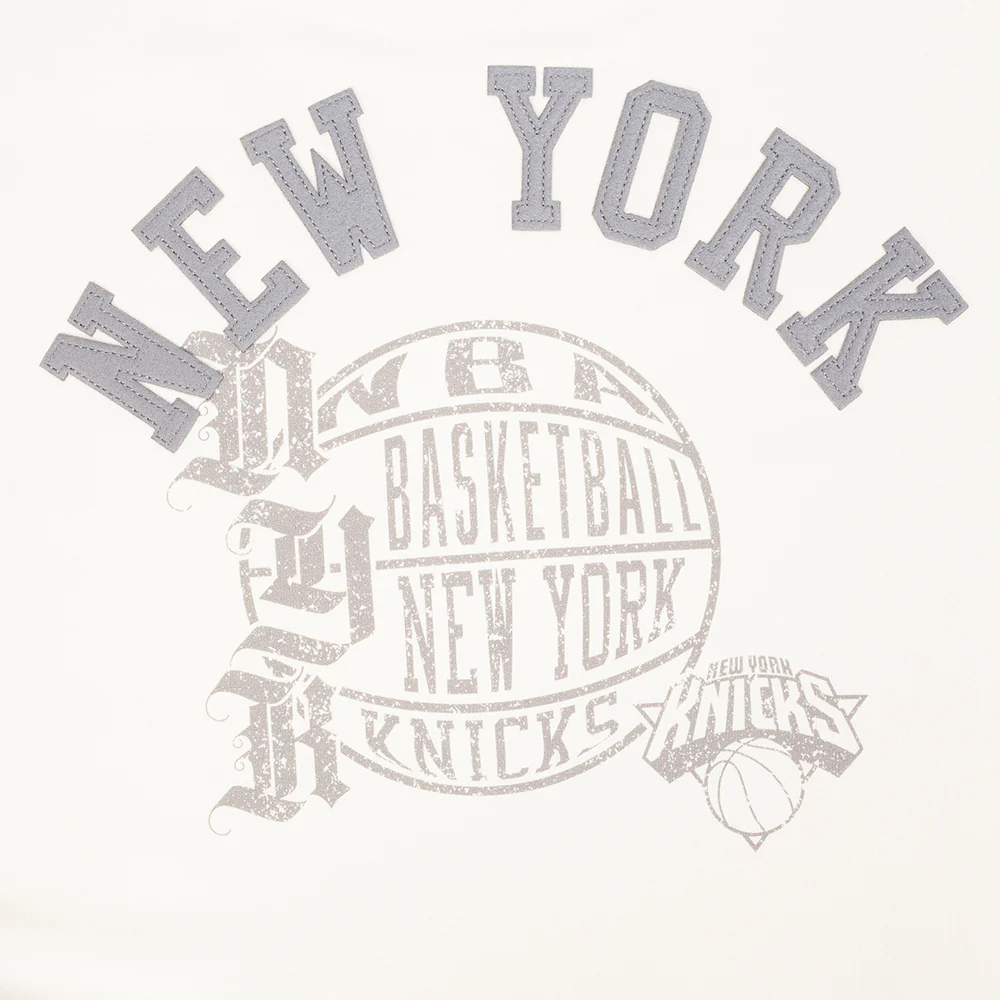 NBA NEW YORK KNICKS STREET TEAM WOMEN'S FLC CREWNECK (EGGSHELL) - Image 5