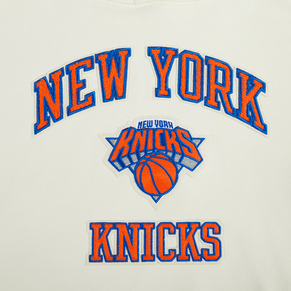 NBA NEW YORK KNICKS CITY EDITION 25-26 WOMEN'S RIB FLC CROPPED PO HOODIE (EGGSHELL/ROYAL BLUE) - Image 5