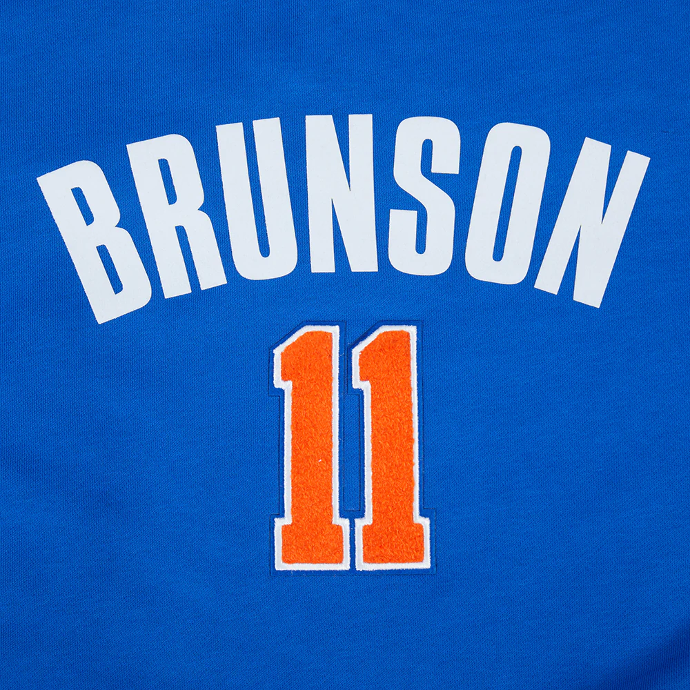 NBA NEW YORK KNICKS JALEN BRUNSON #11 CLASSIC PLAYER NAME AND NUMBER WOMEN'S FLC CREWNECK - Image 5