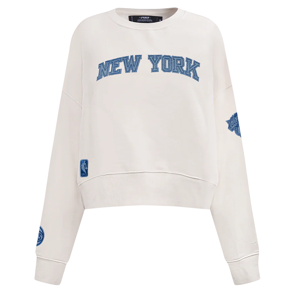 NBA NEW YORK KNICKS VARSITY BLUES WOMEN'S CREWNECK (LINEN)
