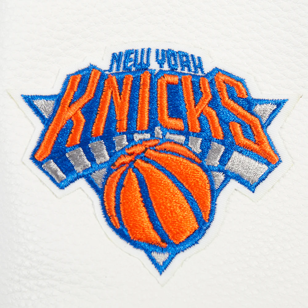NBA NEW YORK KNICKS MASHUP WOMEN'S RIB WOOL VARSITY JACKET (ROYAL/ORANGE/ROYAL) - Image 7