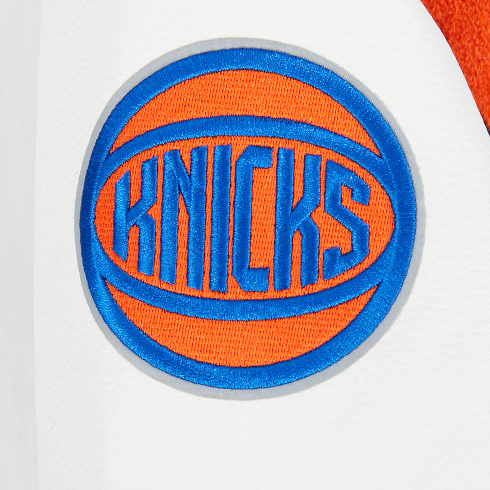 NBA NEW YORK KNICKS BEST OF WOMEN'S CROPPED RIB WOOL VARSITY JACKET (ROYAL/ORANGE/ROYAL) - Image 10