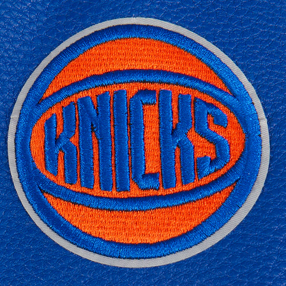 NBA NEW YORK KNICKS RETRO CLASSIC LITTLE BOYS RIB WOOL VARSITY JACKET (EGGSHELL/ROYAL BLUE) - Image 7