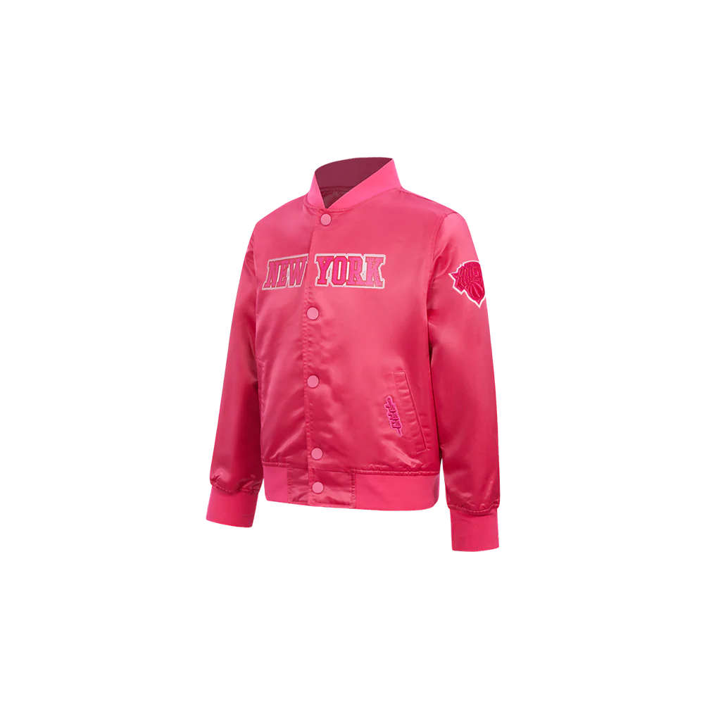 NBA NEW YORK KNICKS TRIPLE PINK TODDLER GIRLS SATIN JACKET (BEETROOT PURPLE) - Image 2