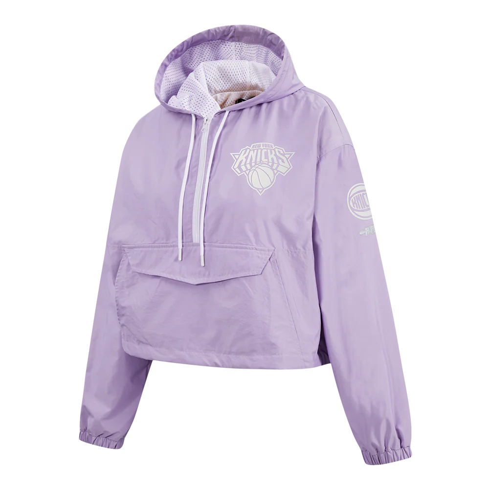 NBA NEW YORK KNICKS HOLOGRAM WOMEN'S 1/2 ZIP WIND JACKET (IRIDESCENT) - Image 2