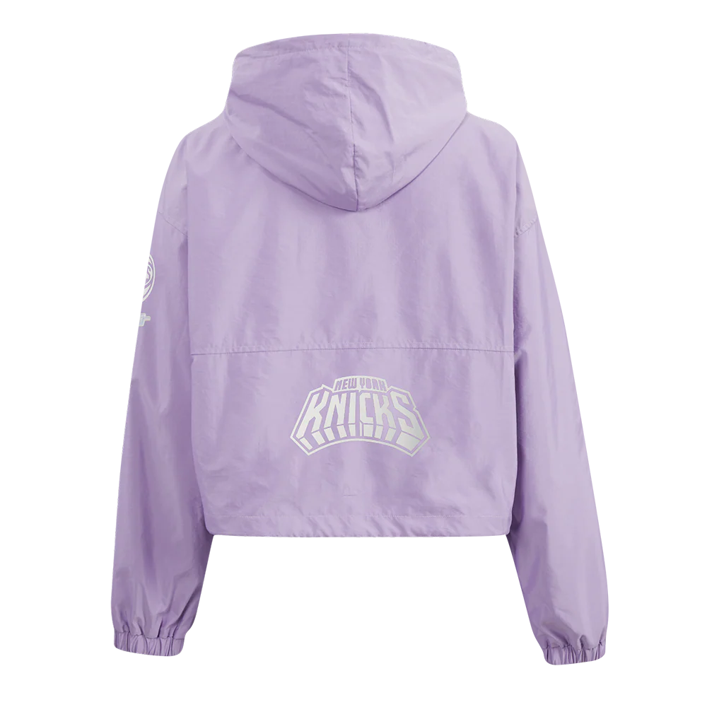 NBA NEW YORK KNICKS HOLOGRAM WOMEN'S 1/2 ZIP WIND JACKET (IRIDESCENT) - Image 3