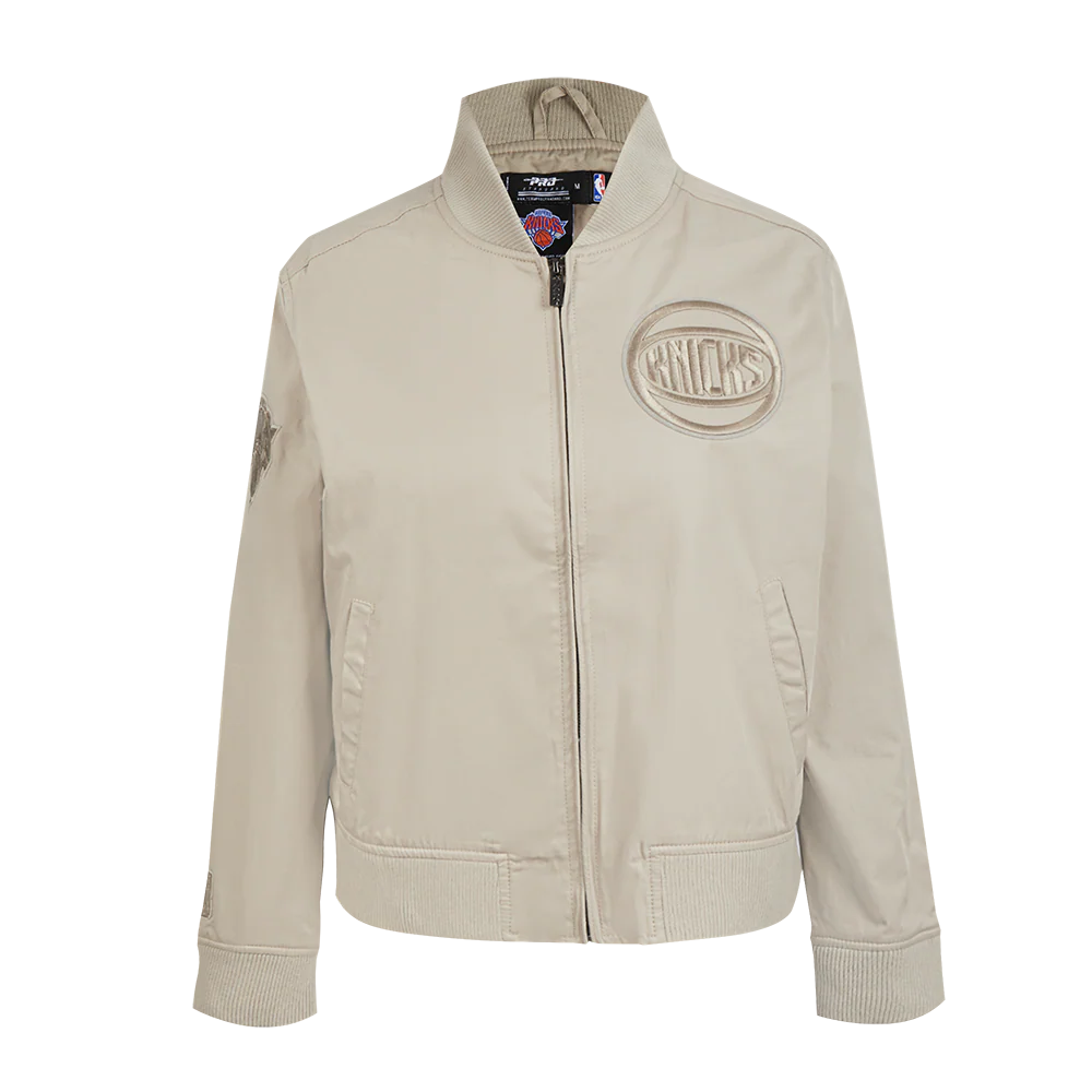 NBA NEW YORK KNICKS NEURAL WOMEN'S TWILL JACKET (TAUPE)