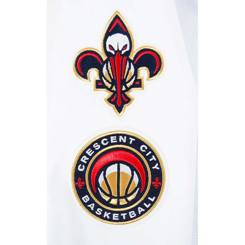 NBA NEW ORLEANS PELICANS CLASSIC CHENILLE MEN'S DK FZ PO HOODIE (WHITE) - Image 6