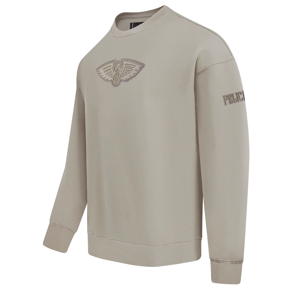 NBA NEW ORLEANS PELICANS NEUTRAL MEN'S DROP SHOULDER FLC CREWNECK (TAUPE) - Image 2