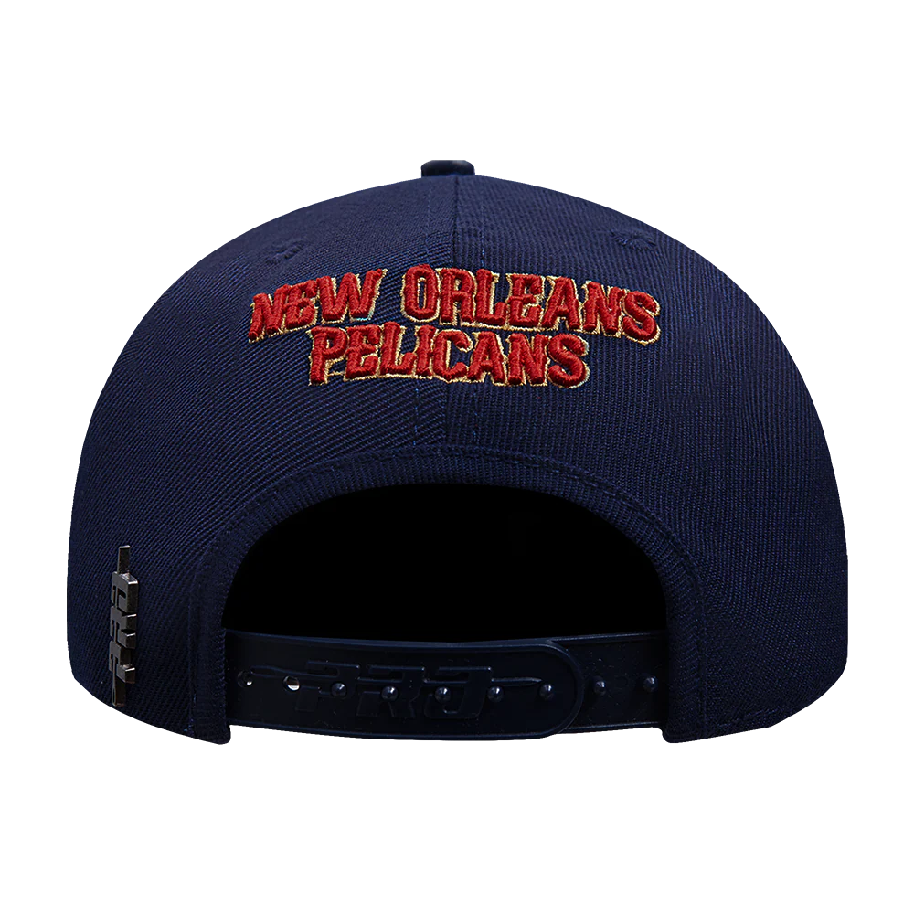 NBA NEW ORLEANS PELICANS MASHUP UNISEX WOOL SNAPBACK HAT (MIDNIGHT NAVY) - Image 4